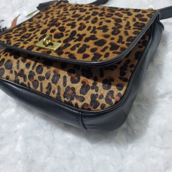 Fossil black leather leopard bag - Picture 3 of 14